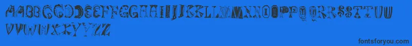 Magyarish Font – Black Fonts on Blue Background