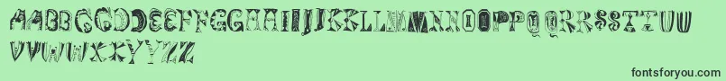 フォントMagyarish – 緑の背景に黒い文字
