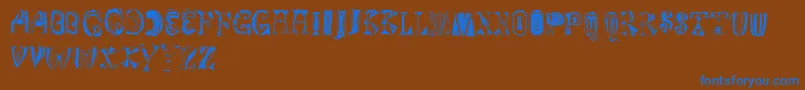 フォントMagyarish – 茶色の背景に青い文字