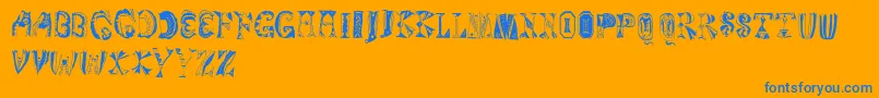 Magyarish Font – Blue Fonts on Orange Background