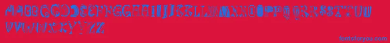 Magyarish Font – Blue Fonts on Red Background