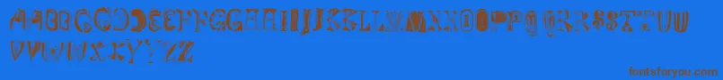 Magyarish Font – Brown Fonts on Blue Background