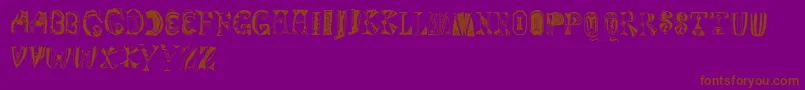 Magyarish-Schriftart – Braune Schriften auf violettem Hintergrund