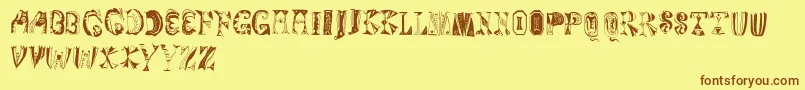 Magyarish Font – Brown Fonts on Yellow Background