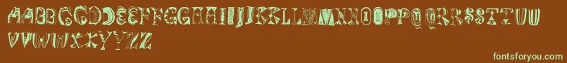 Magyarish Font – Green Fonts on Brown Background