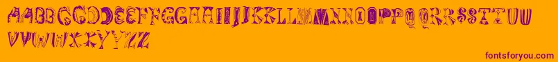 Magyarish Font – Purple Fonts on Orange Background