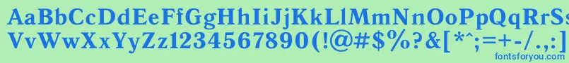 Police Antiqua6 – polices bleues sur fond vert