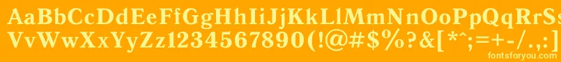 fuente Antiqua6 – Fuentes Amarillas Sobre Fondo Naranja