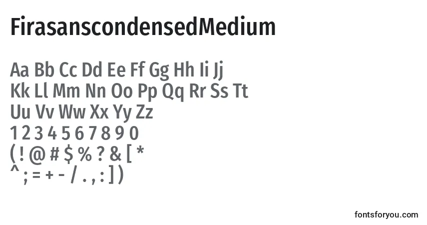 Шрифт FirasanscondensedMedium – алфавит, цифры, специальные символы