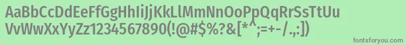 フォントFirasanscondensedMedium – 緑の背景に灰色の文字