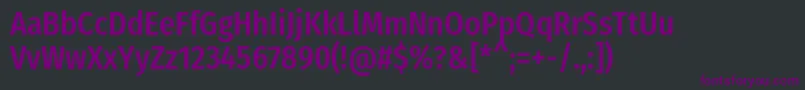 フォントFirasanscondensedMedium – 黒い背景に紫のフォント
