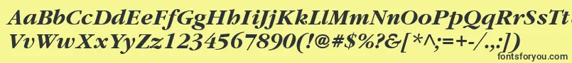 ItcGaramondLtBoldItalic Font – Black Fonts on Yellow Background