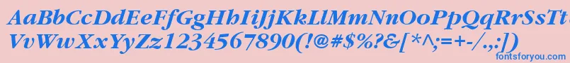 フォントItcGaramondLtBoldItalic – ピンクの背景に青い文字