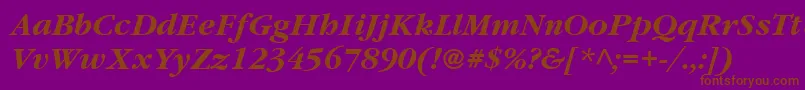 Шрифт ItcGaramondLtBoldItalic – коричневые шрифты на фиолетовом фоне