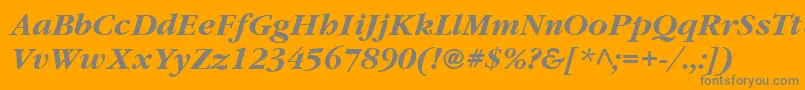 フォントItcGaramondLtBoldItalic – オレンジの背景に灰色の文字