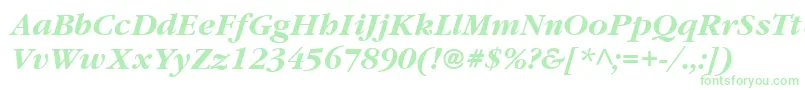 ItcGaramondLtBoldItalic Font – Green Fonts on White Background