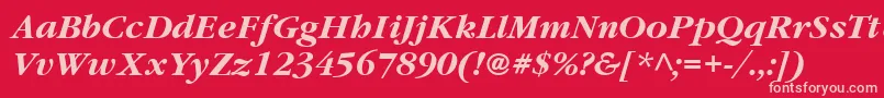 ItcGaramondLtBoldItalic Font – Pink Fonts on Red Background