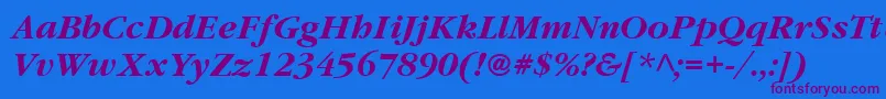 ItcGaramondLtBoldItalic Font – Purple Fonts on Blue Background