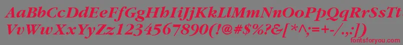 ItcGaramondLtBoldItalic Font – Red Fonts on Gray Background