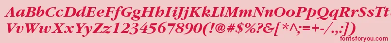 フォントItcGaramondLtBoldItalic – ピンクの背景に赤い文字