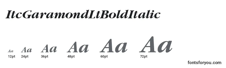 Размеры шрифта ItcGaramondLtBoldItalic