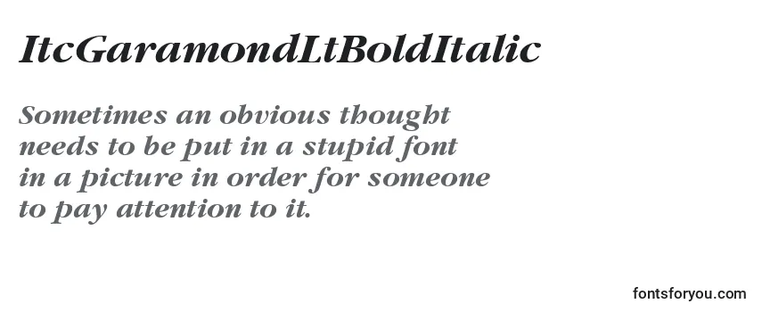 Review of the ItcGaramondLtBoldItalic Font