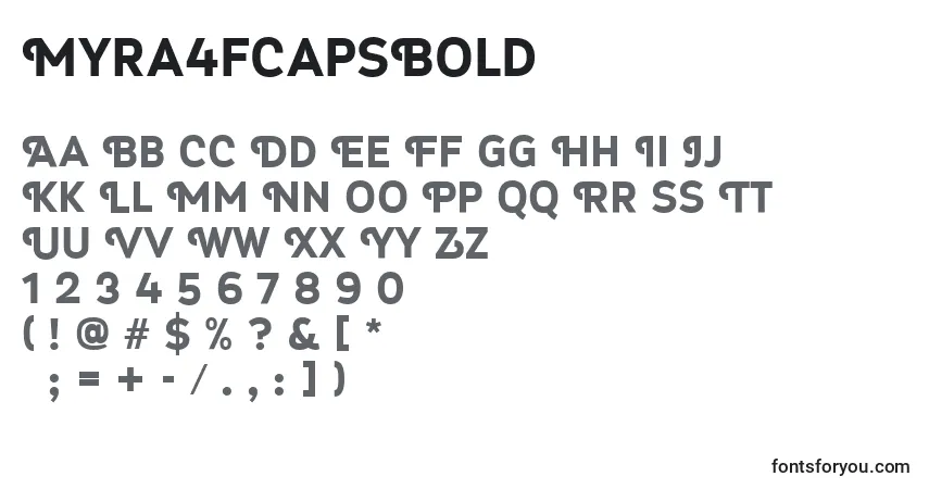 A fonte Myra4fCapsBold – alfabeto, números, caracteres especiais