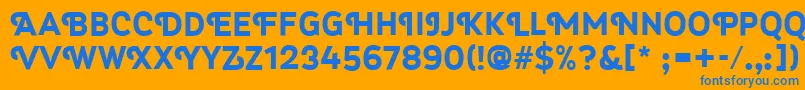 Myra4fCapsBold Font – Blue Fonts on Orange Background