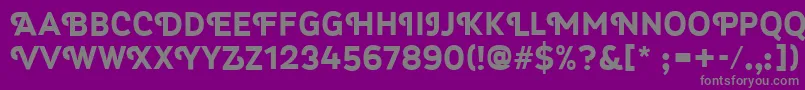 Myra4fCapsBold-Schriftart – Graue Schriften auf violettem Hintergrund