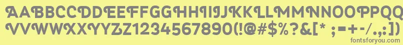 Шрифт Myra4fCapsBold – серые шрифты на жёлтом фоне