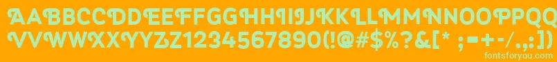 Myra4fCapsBold Font – Green Fonts on Orange Background