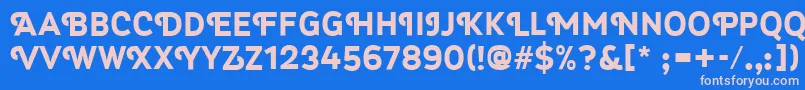 Шрифт Myra4fCapsBold – розовые шрифты на синем фоне