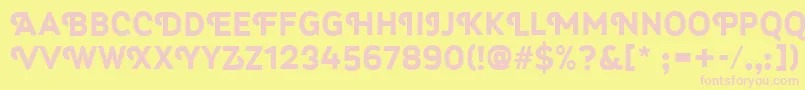 Myra4fCapsBold Font – Pink Fonts on Yellow Background