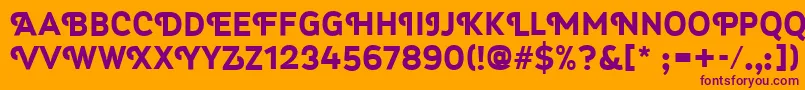 Myra4fCapsBold Font – Purple Fonts on Orange Background