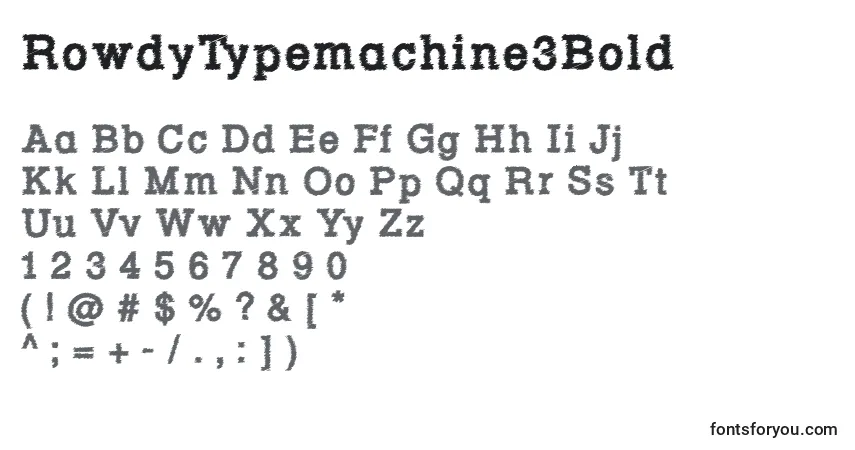 Шрифт RowdyTypemachine3Bold – алфавит, цифры, специальные символы