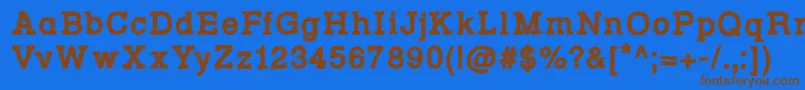 RowdyTypemachine3Bold Font – Brown Fonts on Blue Background