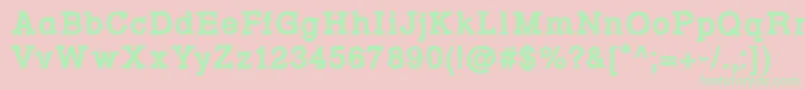 RowdyTypemachine3Bold Font – Green Fonts on Pink Background