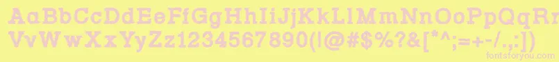 RowdyTypemachine3Bold Font – Pink Fonts on Yellow Background