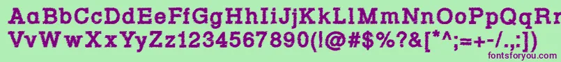 RowdyTypemachine3Bold Font – Purple Fonts on Green Background