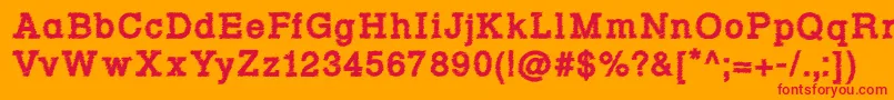 RowdyTypemachine3Bold Font – Red Fonts on Orange Background