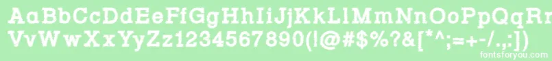RowdyTypemachine3Bold Font – White Fonts on Green Background