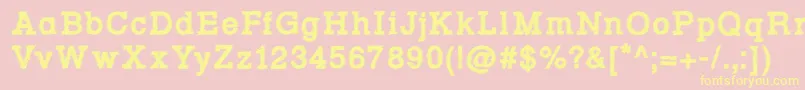 RowdyTypemachine3Bold Font – Yellow Fonts on Pink Background