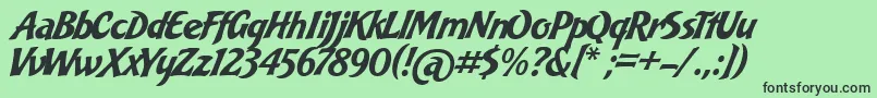 fuente BakeryScript – Fuentes Negras Sobre Fondo Verde