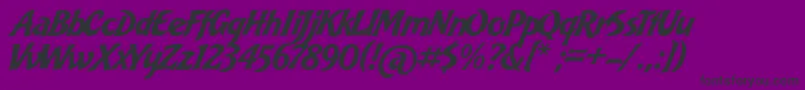 BakeryScript-fontti – mustat fontit violetilla taustalla