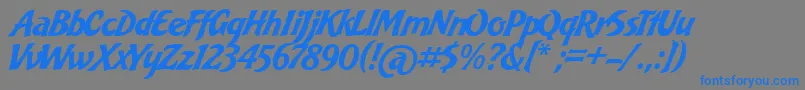 BakeryScript Font – Blue Fonts on Gray Background
