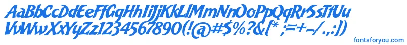 フォントBakeryScript – 白い背景に青い文字