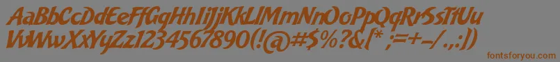 BakeryScript Font – Brown Fonts on Gray Background