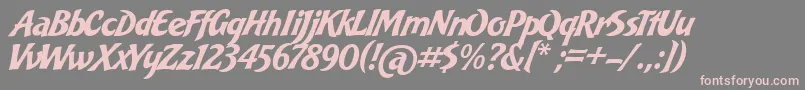 フォントBakeryScript – 灰色の背景にピンクのフォント