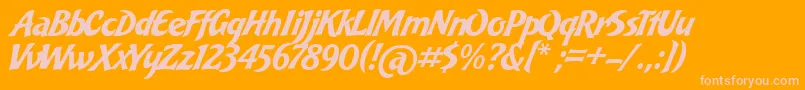 BakeryScriptフォントについての詳細 フォントBakeryScript – オレンジの背景にピンクのフォント