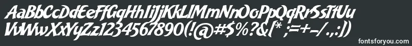 BakeryScript-fontti – valkoiset fontit mustalla taustalla